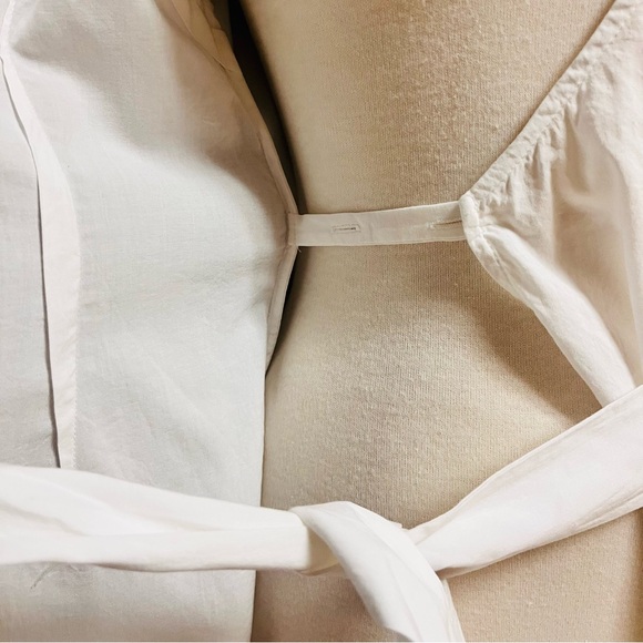 WeWoreWhat Blanca Wrap Dress Womens Size Small White Plunge Long Sleeve Poplin - Picture 6 of 16